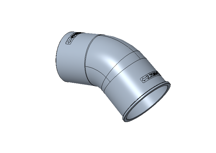 2.25 inch 45 degree dust/vacuum elbow fitting